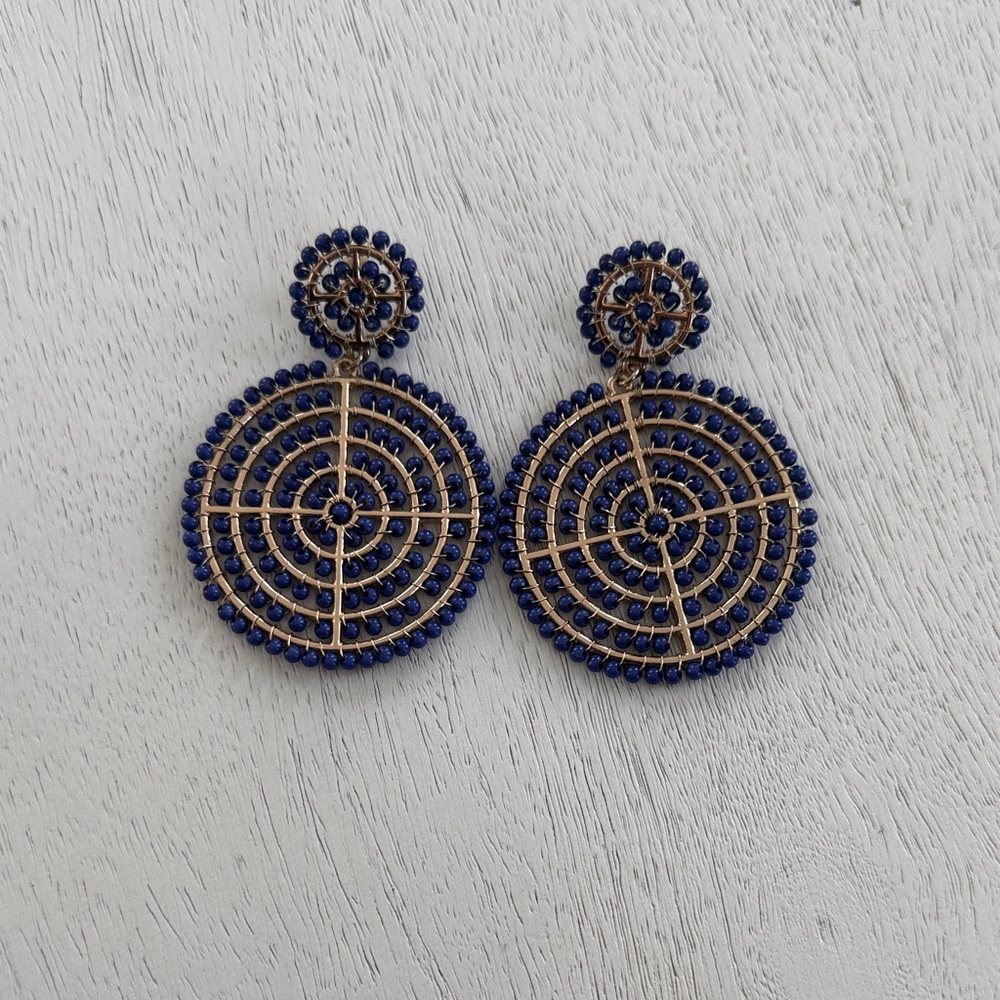 Lisi Lerch Blue and Gold Beaded Earrings